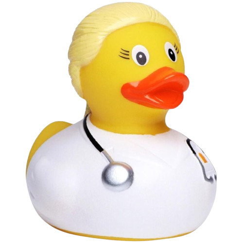 Gumená kačička lekárka blond.