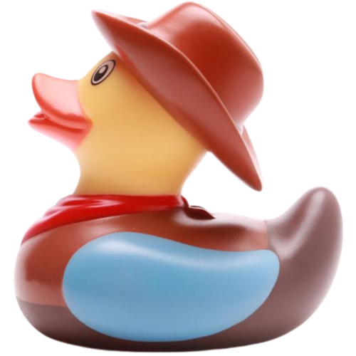Gumená kačička kovboj cowboy.