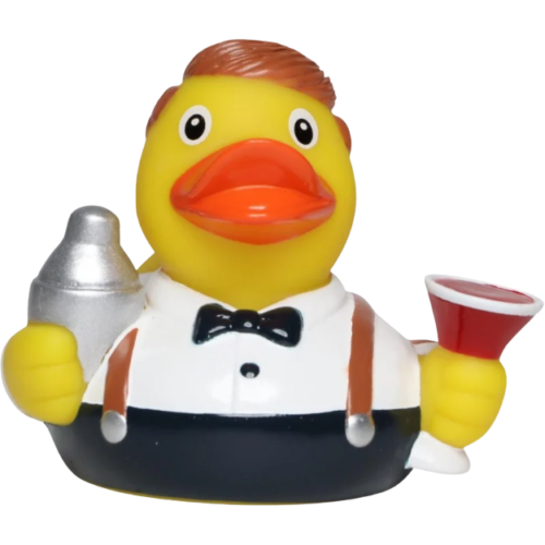 Gumená kačička barman.